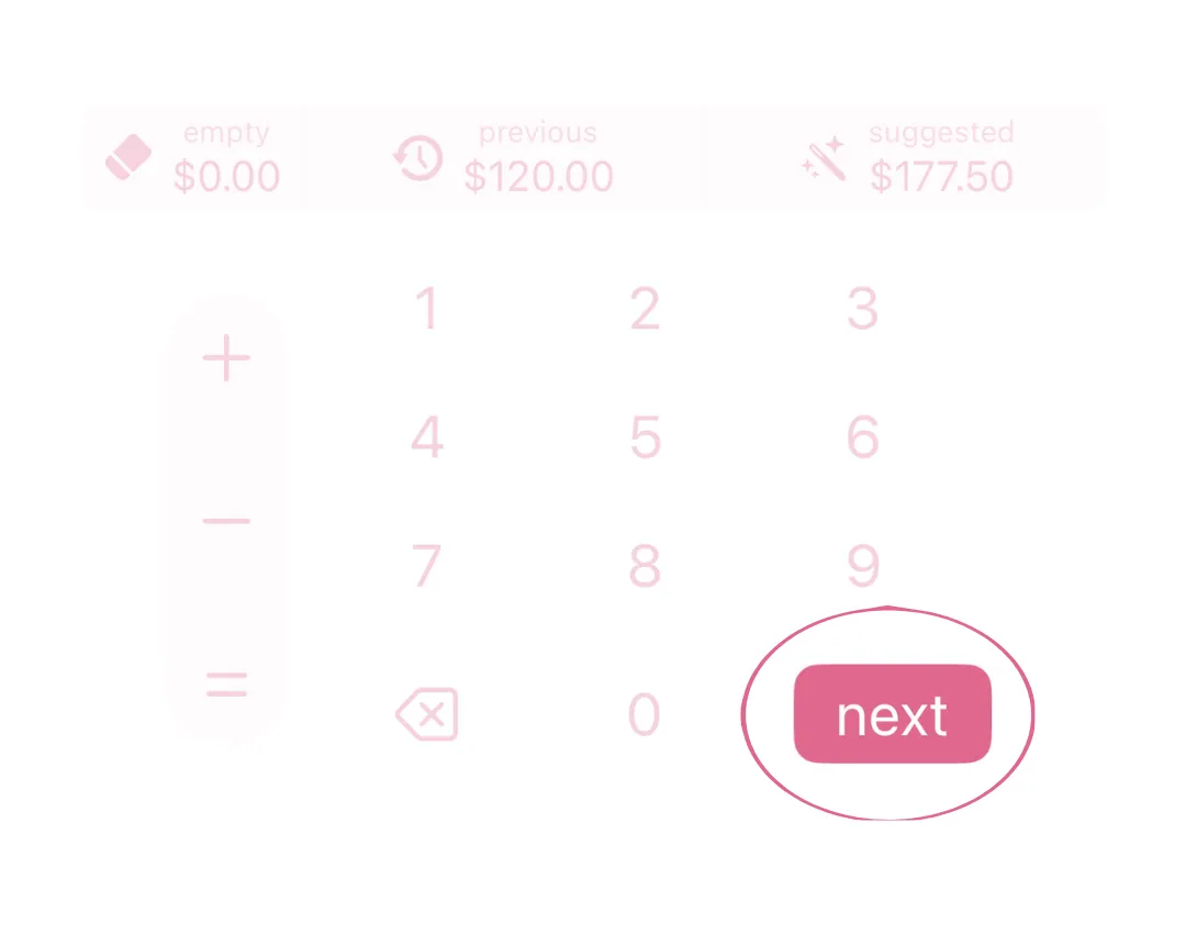 The next key, at the bottom right of the keypad, circled